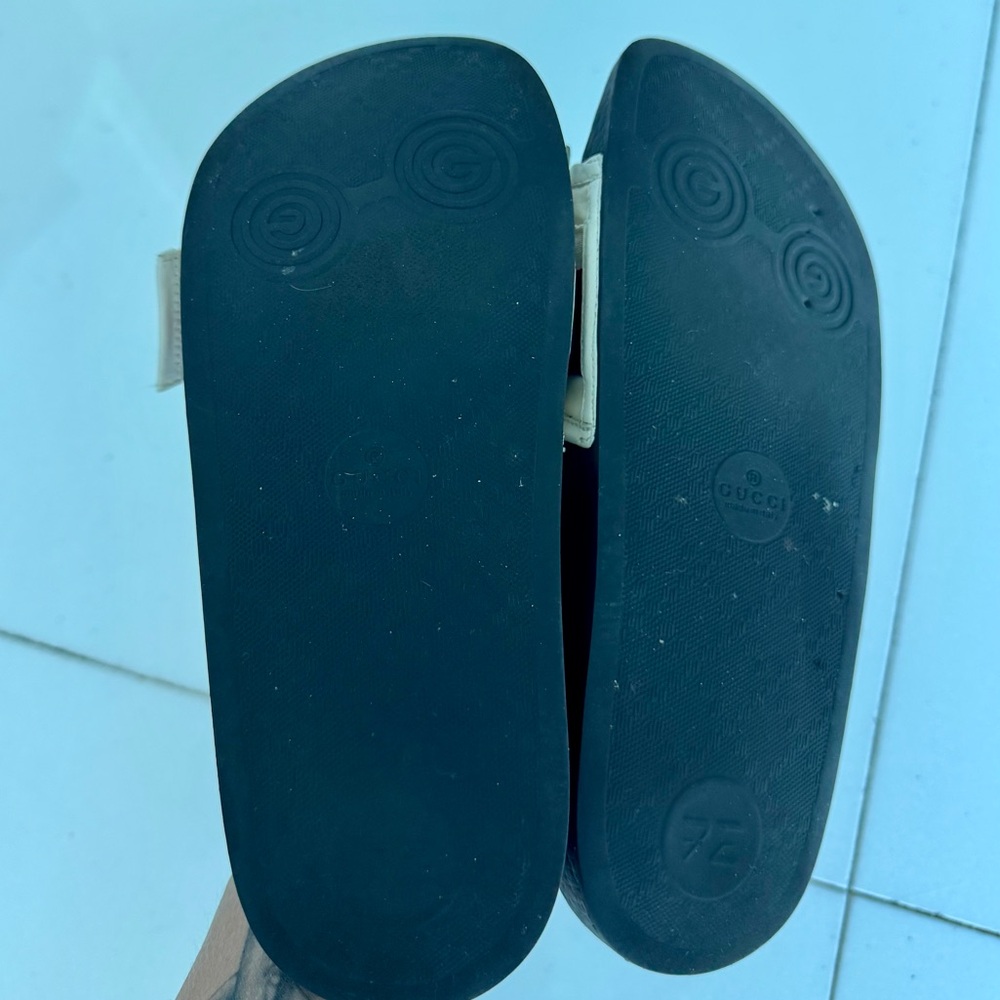 GUCCI Sylvie Web Bow Satin Slides - Picture 9 of 12